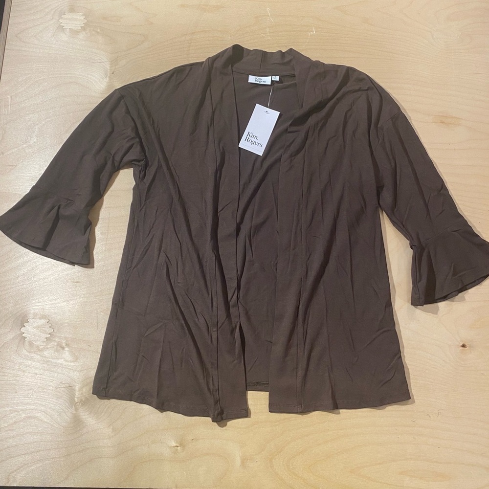 Kim Rogers Chocolate Brown Cardigan Small (QS)
